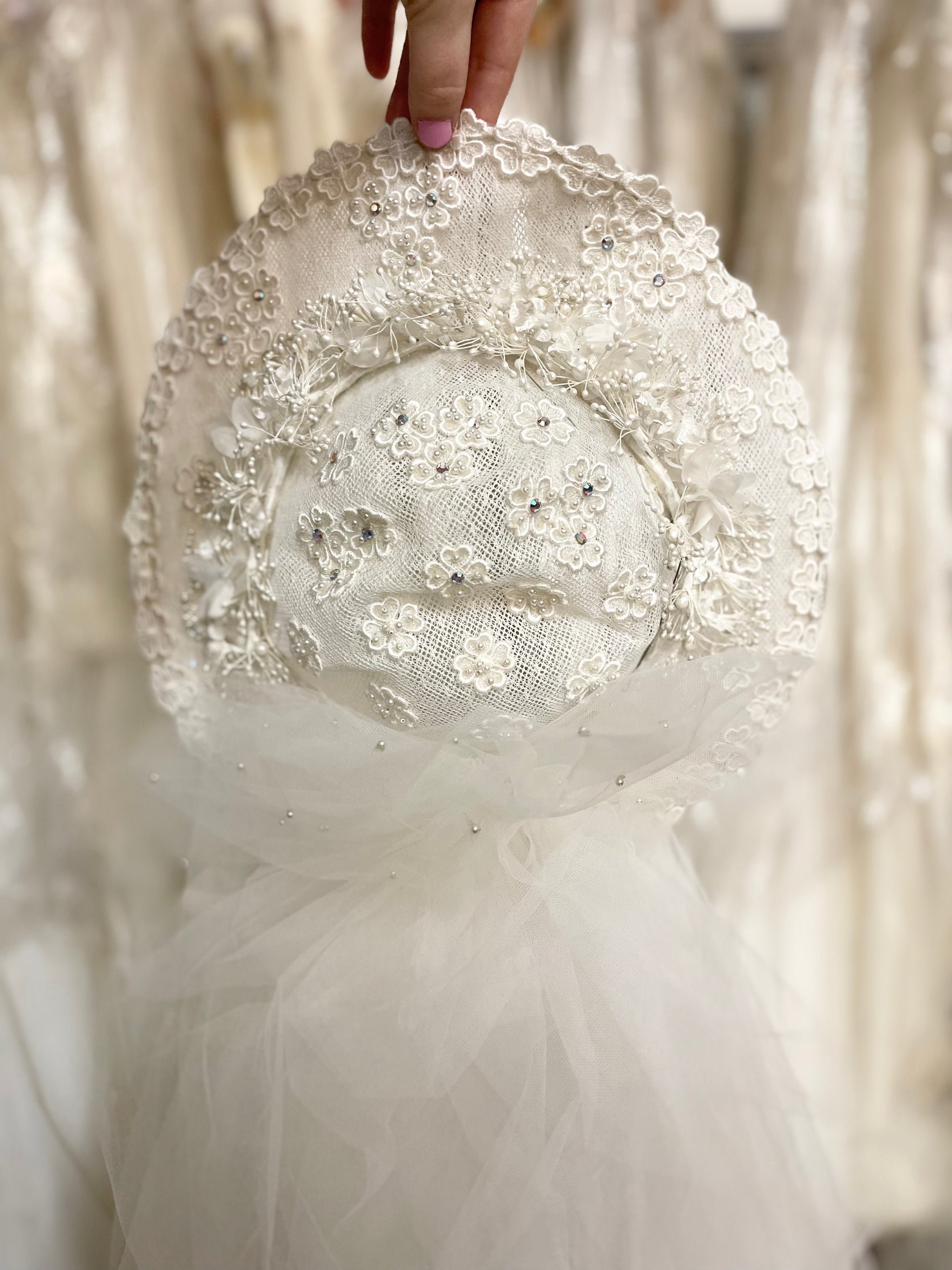 80s flower flair veil ￼ – Dollhouse at Pointe Foure