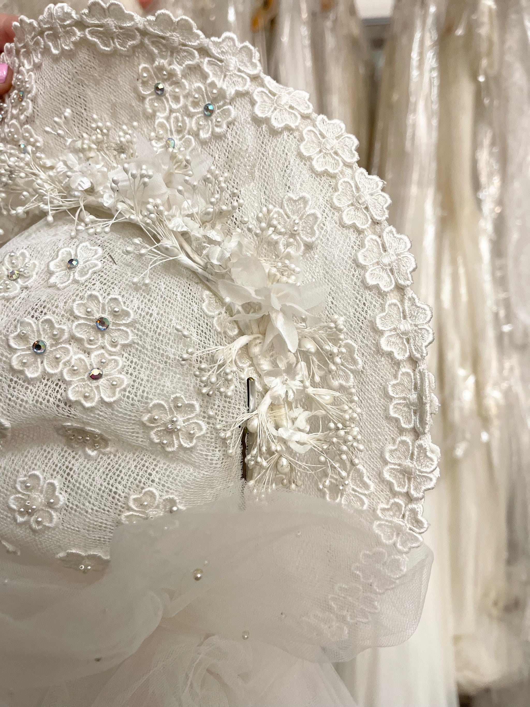 80s flower flair veil ￼ – Dollhouse at Pointe Foure