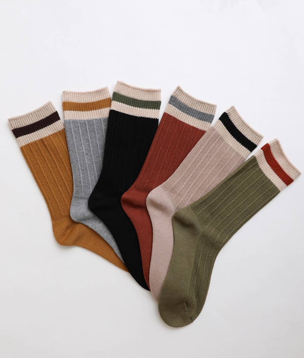 Color Block Socks: Rust