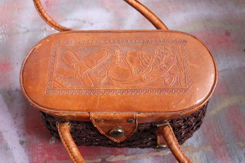 Cowgirl Leather Wicker Bag